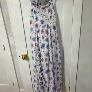 Floral dress in White, Pink, and Blue